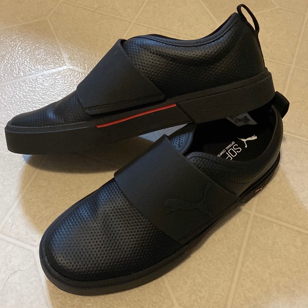 Puma Slip On’s, size 8 in Women’s, size 6.5 in Children’s. Only worn once.